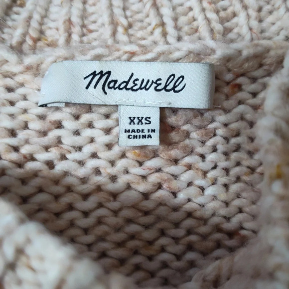 Madewell Pleat Shoulder Pullover CrewNeck Knit Sweater SizeXXS - Picture 4 of 6